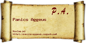 Panics Aggeus névjegykártya